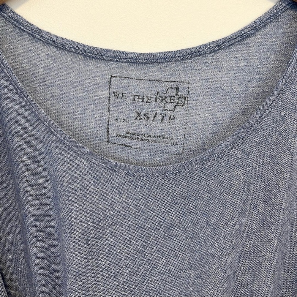 We the Free by Free People Light Blue Drapey Long Sleeve Top , sz XS - Picture 2 of 7